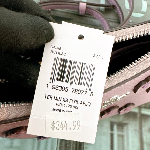 Coach CAJ98 Teri Mini Crossbody Bag With Floral Applique - Picture 8 of 8